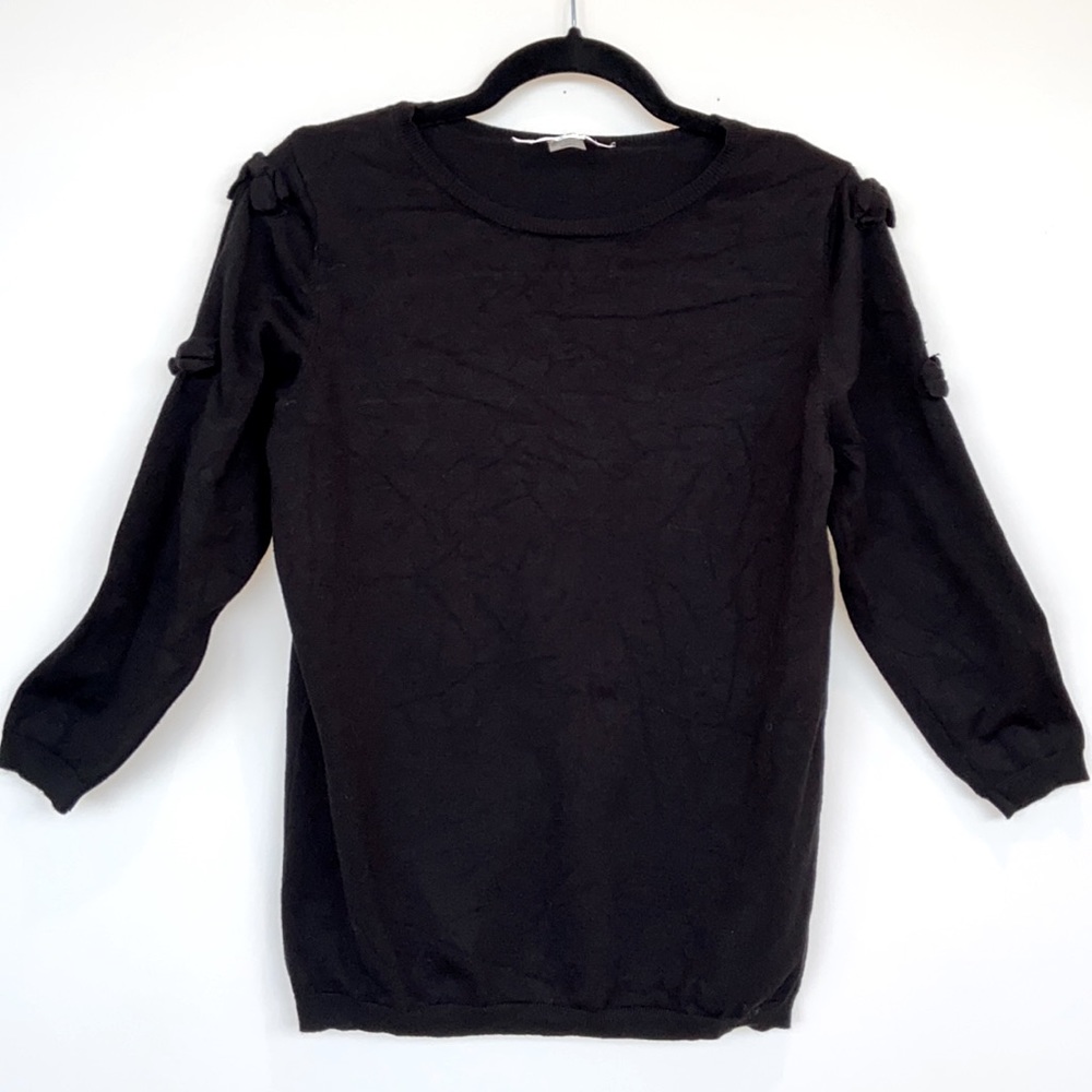 Bianca Nygard Black Sweater with Bows on Sleeves